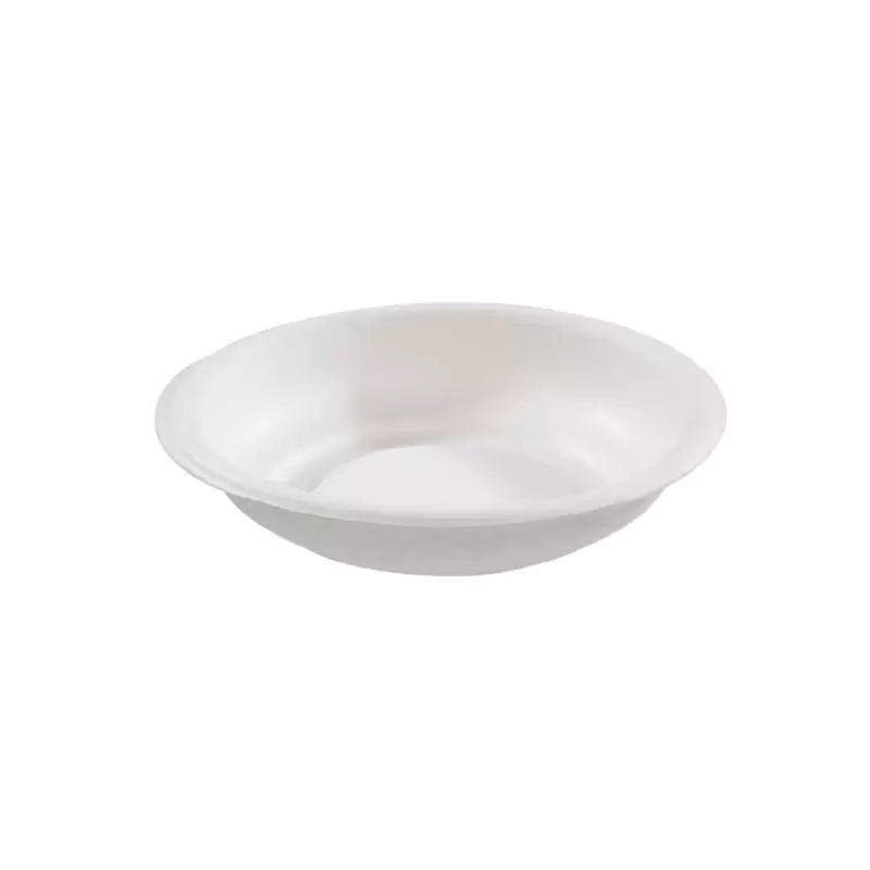 PacknWood Round White Sugarcane Plate - 2.9'' - 3000 pcs PacknWood Round White Sugarcane Plate - 2.9'' - 3000 pcs