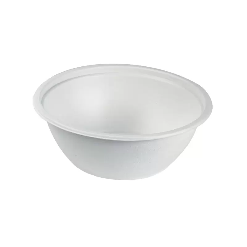 PacknWood White Sugarcane Salad Bowl - 50oz 8.66'' H:3.75'' - 250 pcs PacknWood White Sugarcane Salad Bowl - 50oz 8.66'' H:3.75'' - 250 pcs
