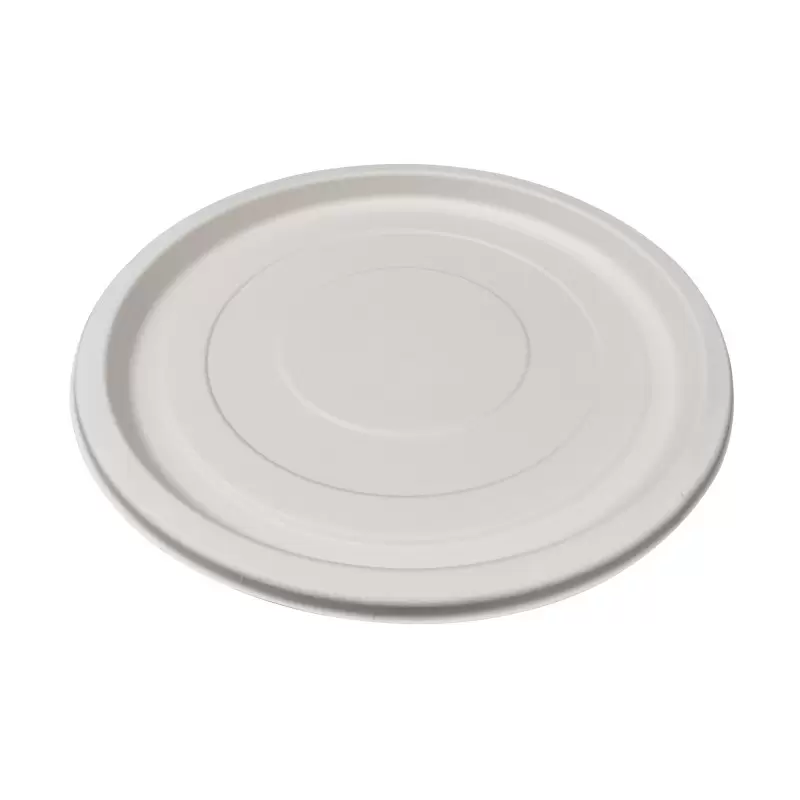 PacknWood White Round Sugarcane Platter - Diam.18'' H:1'' - 24 pcs PacknWood White Round Sugarcane Platter - Diam.18'' H:1'' - 24 pcs