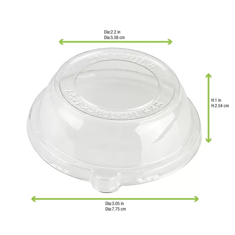 PacknWood Clear Pet Dome Lid For 210Apu75 & 210Gpu140 - 2.83 x 0.98'' - 3000 pcs PacknWood Clear Pet Dome Lid For 210Apu75 & 210Gpu140 - 2.83 x 0.98'' - 3000 pcs
