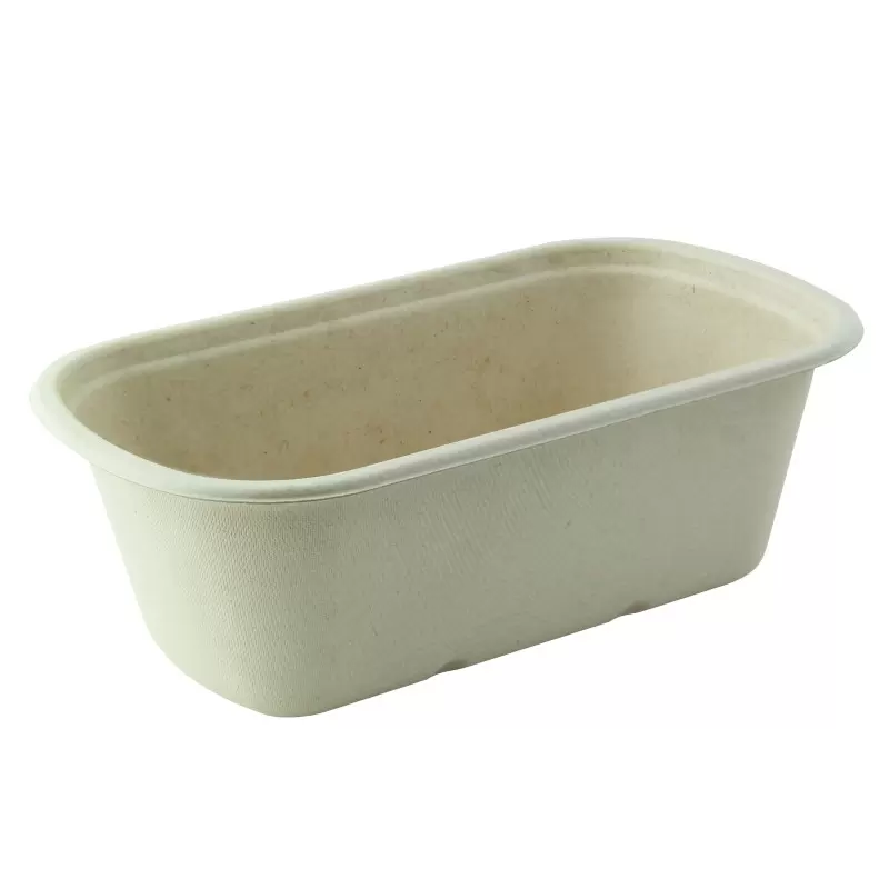 PacknWood Rectangular Brown Sugarcane Container - 40oz L:9'' W:5.3'' H:2.9'' - 250 pcs PacknWood Rectangular Brown Sugarcane Container - 40oz L:9'' W:5.3'' H:2.9'' - 250 pcs