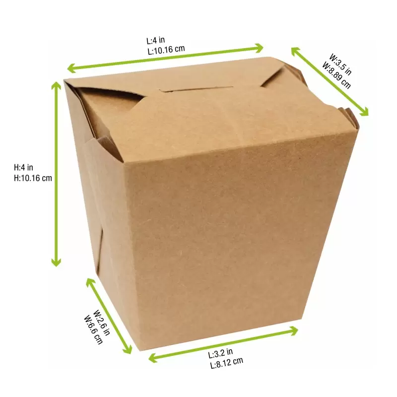 PacknWood Kraft Take Out Container - 26oz 4 x 3.5 x 4'' - 500 pcs PacknWood Kraft Take Out Container - 26oz 4 x 3.5 x 4'' - 500 pcs
