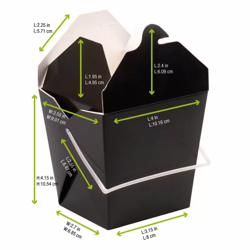 PacknWood 210Aspail33N - Black Square Noodle Pail Box - 32oz - 450 pcs PacknWood 210Aspail33N - Black Square Noodle Pail Box - 32oz - 450 pcs