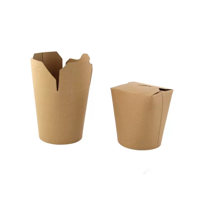 PacknWood Kraft Take Out Container - 16oz Diam.3.25'' H:3.75'' - 500 pcs PacknWood Kraft Take Out Container - 16oz Diam.3.25'' H:3.75'' - 500 pcs