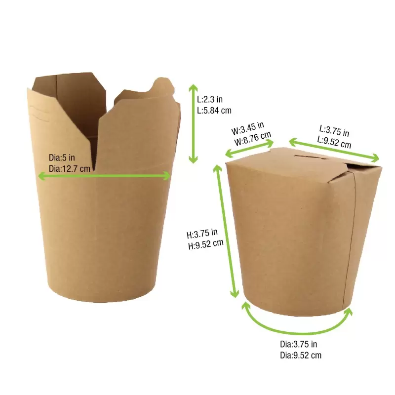 PacknWood Kraft Take Out Container - 26oz Diam.3.9'' H:3.6'' - 500 pcs PacknWood Kraft Take Out Container - 26oz Diam.3.9'' H:3.6'' - 500 pcs