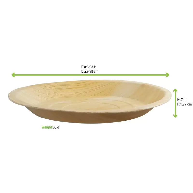 PacknWood Round Palm Leaf Dinner Plate - Diam.10'' H:1'' - 100 pcs PacknWood Round Palm Leaf Dinner Plate - Diam.10'' H:1'' - 100 pcs