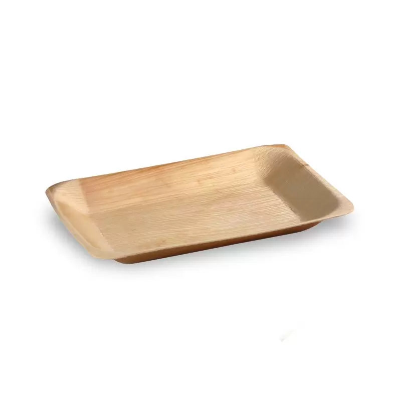 PacknWood Rectangular Palm Leaf Tray - 11.02 x 7.08 x 0.59'' - 100 pcs PacknWood Rectangular Palm Leaf Tray - 11.02 x 7.08 x 0.59'' - 100 pcs