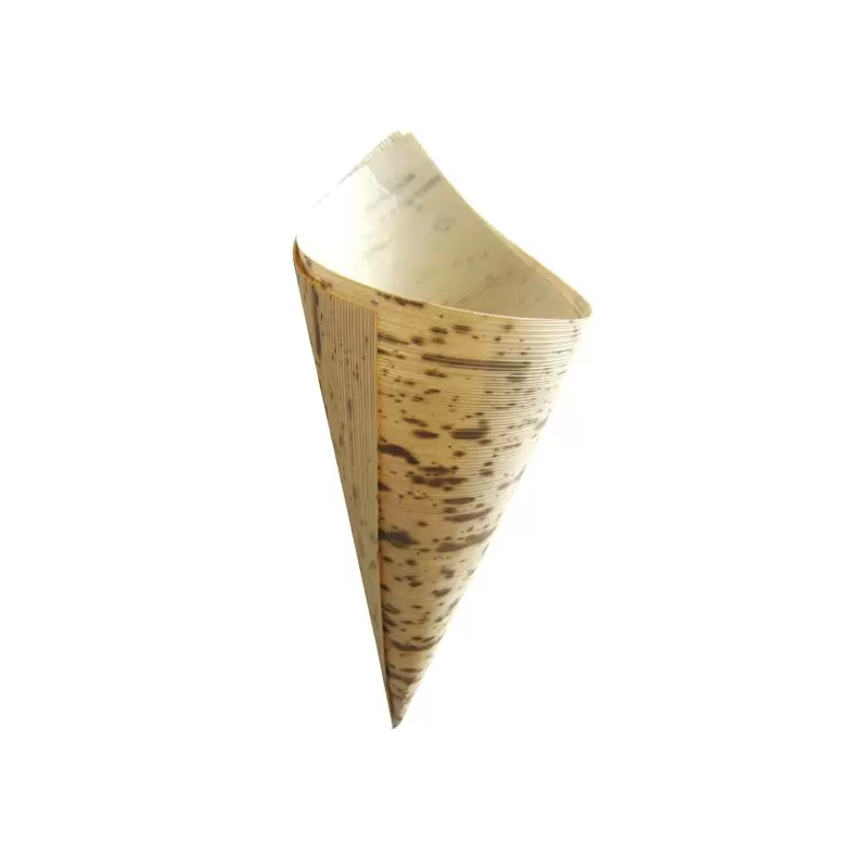 PacknWood Bamboo Leaf Cone 2 Layers - 1.5oz Diam.1.9'' H:5.1 x 3.5'' - 1000 pcs PacknWood Bamboo Leaf Cone 2 Layers - 1.5oz Diam.1.9'' H:5.1 x 3.5'' - 1000 pcs