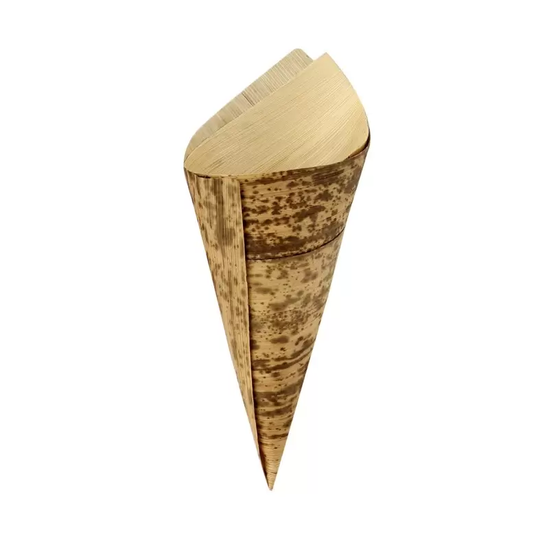 PacknWood Bamboo Leaf Cone 2 Layers - 5oz Diam.2.7'' H:6.7 x 4.9'' - 1000 pcs PacknWood Bamboo Leaf Cone 2 Layers - 5oz Diam.2.7'' H:6.7 x 4.9'' - 1000 pcs