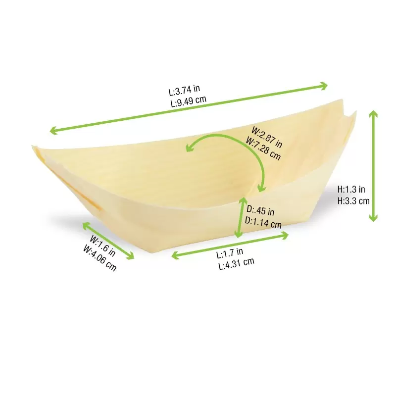 PacknWood Medium Wooden Boat - 2.5oz 3 x 2.5'' - 800 pcs PacknWood Medium Wooden Boat - 2.5oz 3 x 2.5'' - 800 pcs