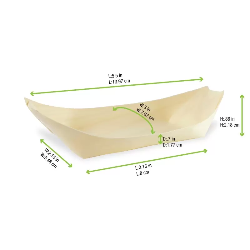 PacknWood Medium Wooden Boat - 3.5oz 5 x 3 x 1.3'' - 500 pcs PacknWood Medium Wooden Boat - 3.5oz 5 x 3 x 1.3'' - 500 pcs