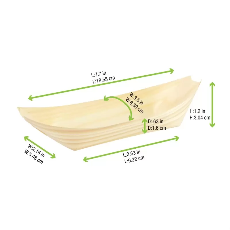 PacknWood Medium Wooden Boats - 5 oz 6.5 x 3.5 x 1.4" - 2000 pcs PacknWood Medium Wooden Boats - 5 oz 6.5 x 3.5 x 1.4" - 2000 pcs