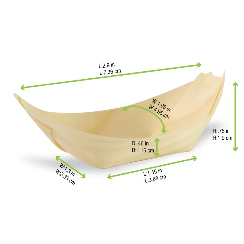 PacknWood Mini Wooden Boats - 1oz 2.7 x 1.7'' - 500 pcs PacknWood Mini Wooden Boats - 1oz 2.7 x 1.7'' - 500 pcs