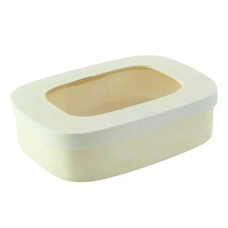 PacknWood Rectangular Wood Box With Window Lid - 28oz 7 x 5 x 2'' - 25 pcs PacknWood Rectangular Wood Box With Window Lid - 28oz 7 x 5 x 2'' - 25 pcs