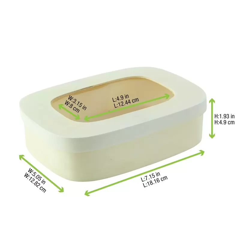 PacknWood Rectangular Wood Box With Window Lid - 28oz 7 x 5 x 2'' - 25 pcs PacknWood Rectangular Wood Box With Window Lid - 28oz 7 x 5 x 2'' - 25 pcs