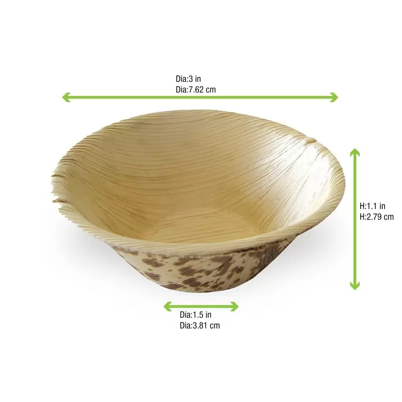 PacknWood Bamboo Leaf Double Layer Ramekin Bowl - 2oz Diam.2.75'' - 1000 pcs PacknWood Bamboo Leaf Double Layer Ramekin Bowl - 2oz Diam.2.75'' - 1000 pcs