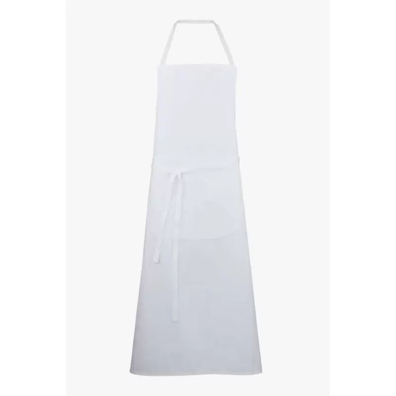 Bragard Travel Bib Apron With Waist Ties - White One Size Bragard Travel Bib Apron With Waist Ties - White One Size