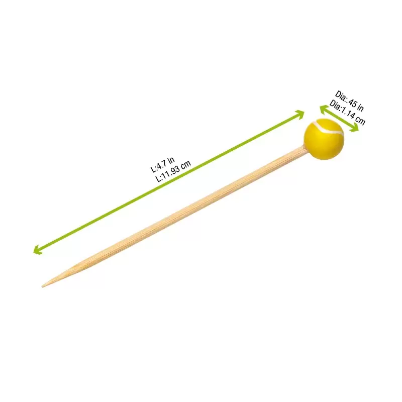 PacknWood Bamboo Tennis Skewers - 4.7'' - 1000 pcs PacknWood Bamboo Tennis Skewers - 4.7'' - 1000 pcs