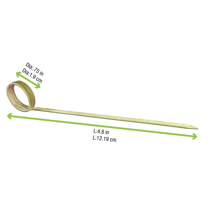 PacknWood Bamboo Side Twisted Skewers - 4.7'' - 2000 pcs PacknWood Bamboo Side Twisted Skewers - 4.7'' - 2000 pcs