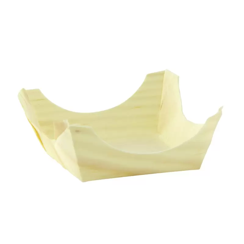 PacknWood Wooden Square Plate - 2.35 x 2.35 x 0.6'' - 250 pcs PacknWood Wooden Square Plate - 2.35 x 2.35 x 0.6'' - 250 pcs