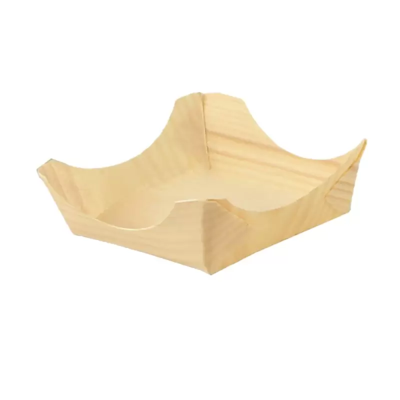 PacknWood Wooden Square Plate - 3.7 x 3.7'' - 1000 pcs PacknWood Wooden Square Plate - 3.7 x 3.7'' - 1000 pcs