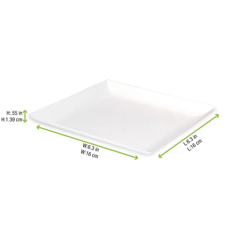 PacknWood Bio N Chic White Sugarcane Plate - 6.3 x 6.3'' - 100 pcs PacknWood Bio N Chic White Sugarcane Plate - 6.3 x 6.3'' - 100 pcs