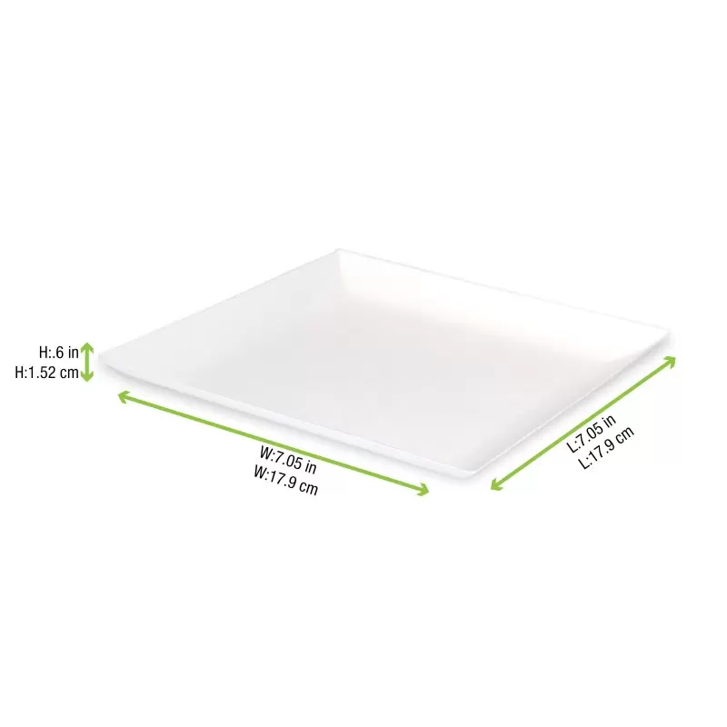 PacknWood Bio N Chic White Sugarcane Plate - 7 x 7'' - 100 pcs PacknWood Bio N Chic White Sugarcane Plate - 7 x 7'' - 100 pcs