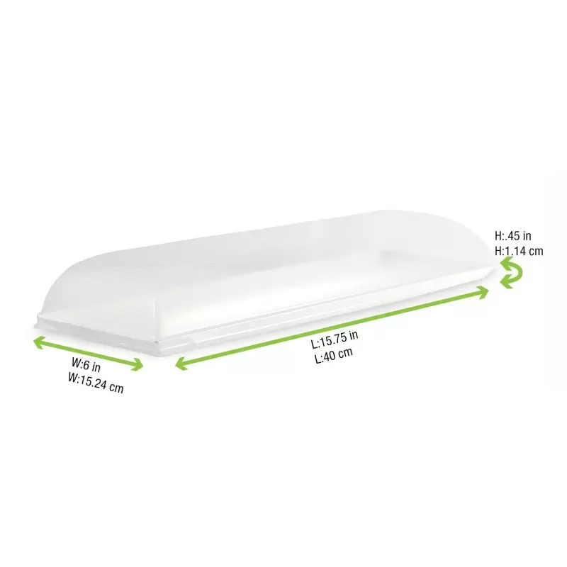 PacknWood Bio N Chic Rectangular White Sugarcane Tray - 15.7 x 6'' - 100 pcs PacknWood Bio N Chic Rectangular White Sugarcane Tray - 15.7 x 6'' - 100 pcs