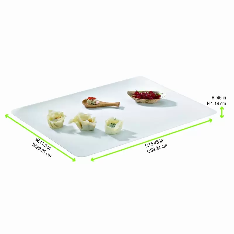 PacknWood Bio N Chic White Sugarcane Serving Platter - 15.3 x 11.4'' - 200 pcs PacknWood Bio N Chic White Sugarcane Serving Platter - 15.3 x 11.4'' - 200 pcs