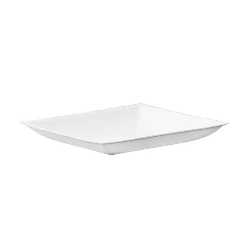 PacknWood Bio N Chic Mini White Sugarcane Plate - 3.5 x 3.5'' - 100 pcs PacknWood Bio N Chic Mini White Sugarcane Plate - 3.5 x 3.5'' - 100 pcs