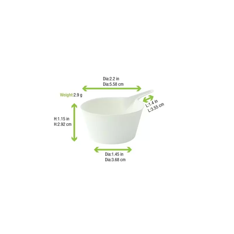 PacknWood Bio N Chic Deep Pan White Sugarcane Dish - 3.6 x 2.2 x 1.18'' - 300 pcs PacknWood Bio N Chic Deep Pan White Sugarcane Dish - 3.6 x 2.2 x 1.18'' - 300 pcs