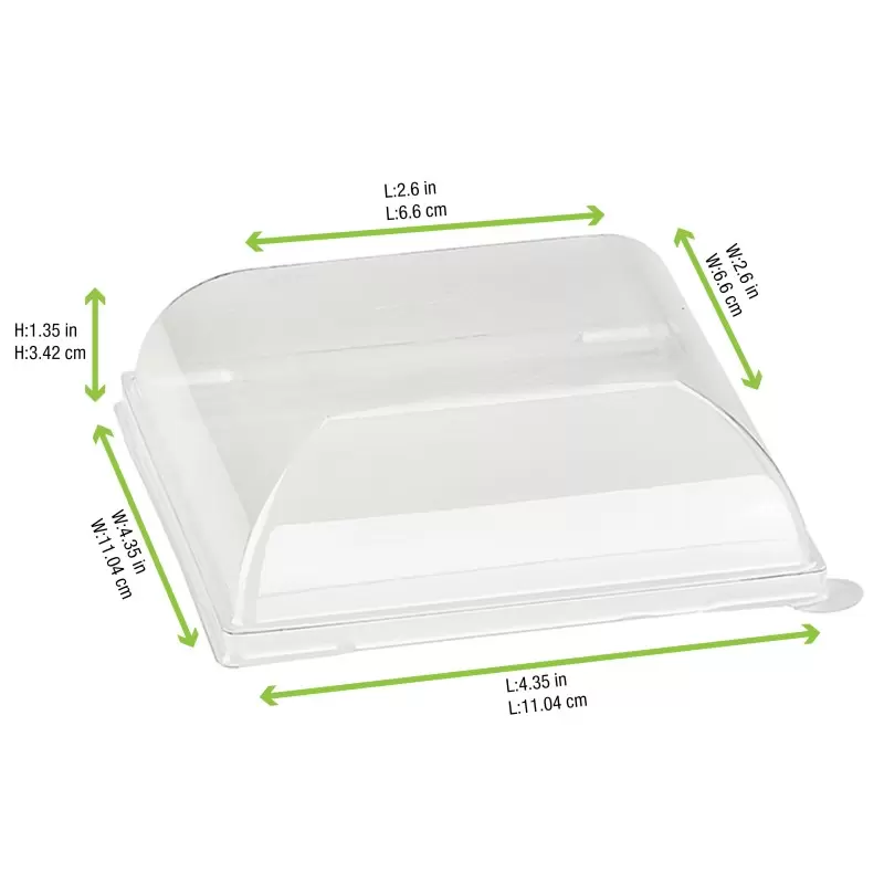 PacknWood Clear Pet Lid For 210Bchic1111 - 4.40 x 4.40 x 1.41'' - 100 pcs PacknWood Clear Pet Lid For 210Bchic1111 - 4.40 x 4.40 x 1.41'' - 100 pcs