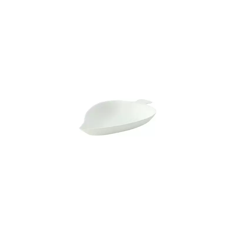 PacknWood Bio N Chic Leaf White Sugarcane Dish - 3.5 x 2.35 x 0.47'' - 300 pcs PacknWood Bio N Chic Leaf White Sugarcane Dish - 3.5 x 2.35 x 0.47'' - 300 pcs