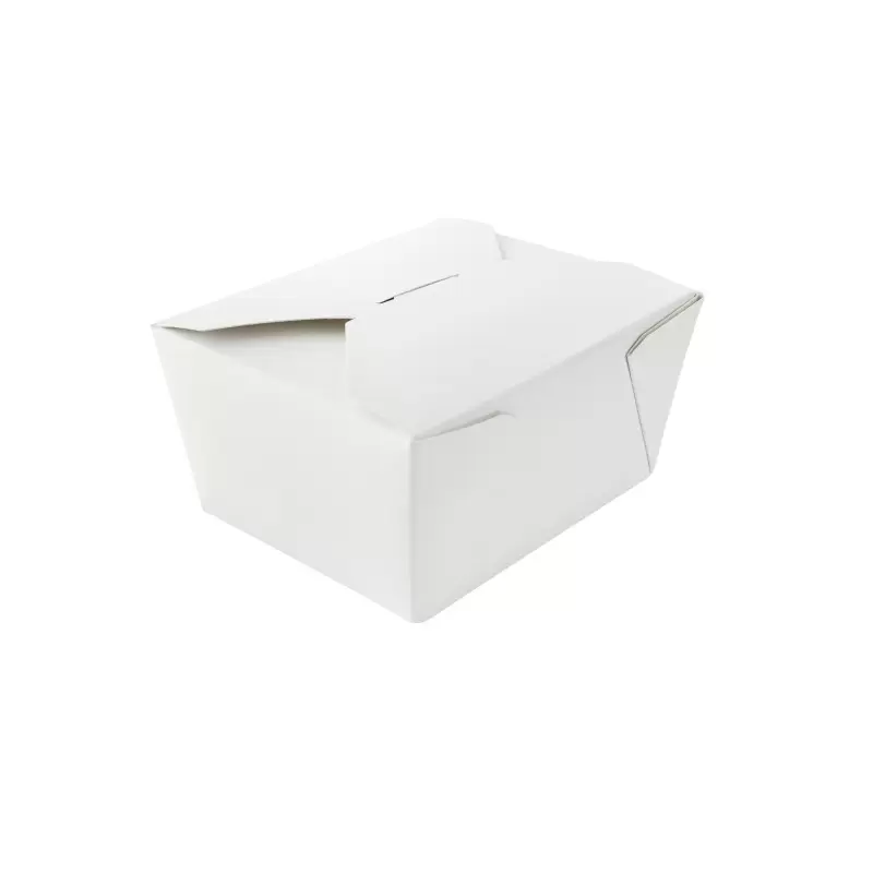 PacknWood White Meal Box - 25oz Base: 4.5 x 3.5 x 2.5'' T - 450 pcs PacknWood White Meal Box - 25oz Base: 4.5 x 3.5 x 2.5'' T - 450 pcs