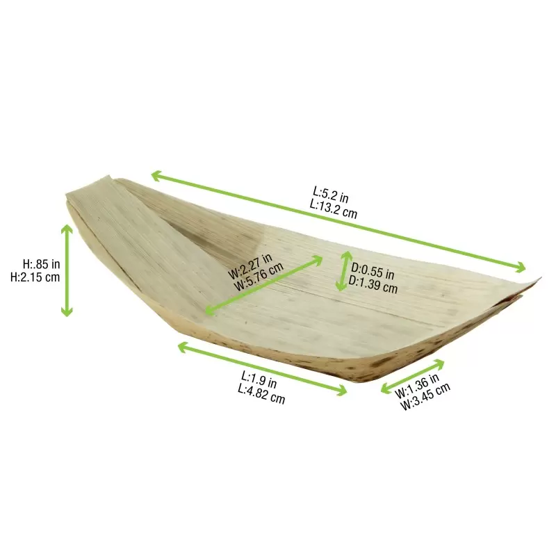 PacknWood Bamboo Leaf Boat - 2oz 4.9 x 2.3 x 0.4'' - 1000 pcs PacknWood Bamboo Leaf Boat - 2oz 4.9 x 2.3 x 0.4'' - 1000 pcs