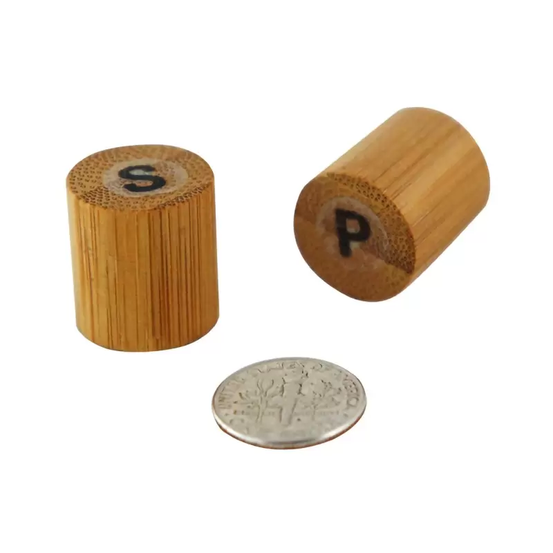 PacknWood Bamboo Mini Salt & Pepper Set (Prefilled) - Diam.0.7'' H:0.75'' - 100 pcs PacknWood Bamboo Mini Salt & Pepper Set (Prefilled) - Diam.0.7'' H:0.75'' - 100 pcs