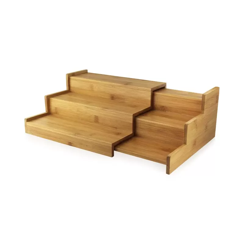PacknWood 3 Level Sliding Bamboo Tray - W:9'' H:4.75'' L:when openeDiam.1 - 2 pcs PacknWood 3 Level Sliding Bamboo Tray - W:9'' H:4.75'' L:when openeDiam.1 - 2 pcs