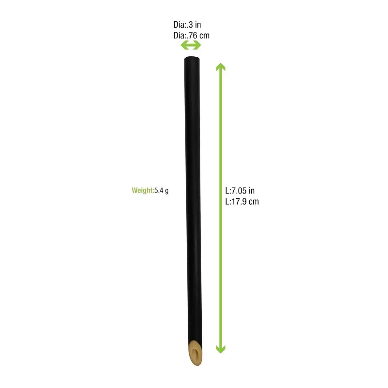 PacknWood Durable & Reusable Black Bamboo Straw - Diam.0.16'' 7.75'' - 100 pcs PacknWood Durable & Reusable Black Bamboo Straw - Diam.0.16'' 7.75'' - 100 pcs
