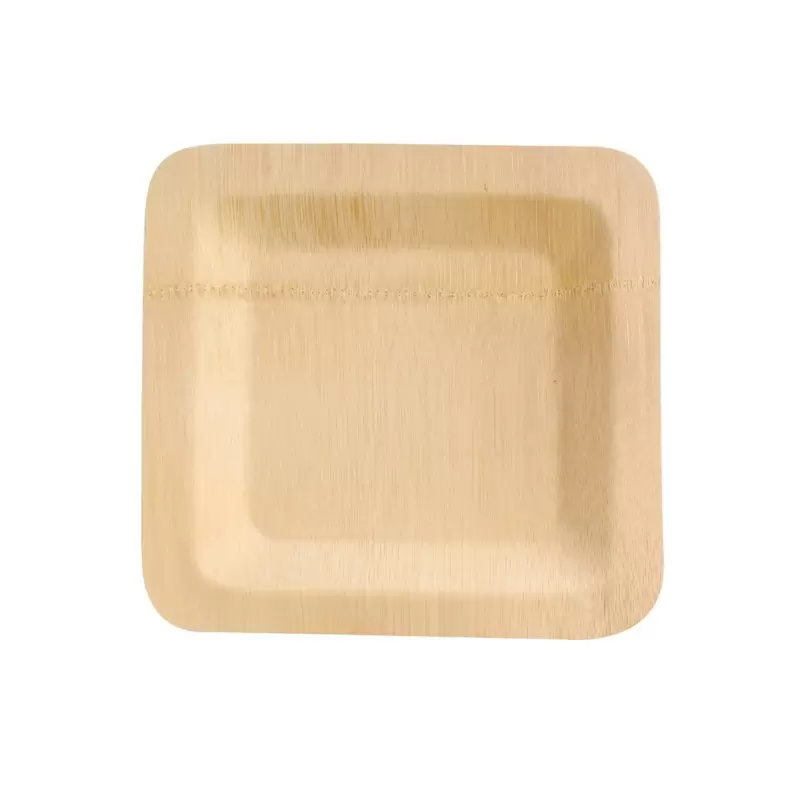 PacknWood Bamboo Veneer Square Plate - 10 x 10'' - 50 pcs PacknWood Bamboo Veneer Square Plate - 10 x 10'' - 50 pcs
