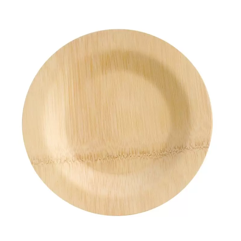 PacknWood Bamboo Veneer Round Plate - Diam.7'' - 50 pcs PacknWood Bamboo Veneer Round Plate - Diam.7'' - 50 pcs