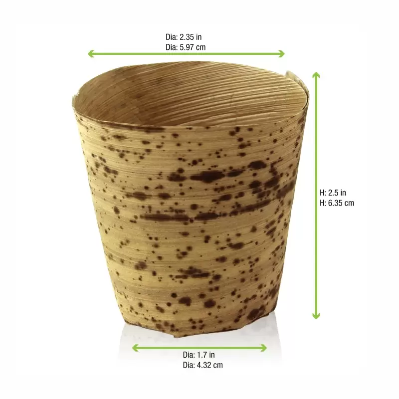 PacknWood Bamboo Leaf Cup - 4oz Diam.2.2'' H:2.5'' - 200 pcs PacknWood Bamboo Leaf Cup - 4oz Diam.2.2'' H:2.5'' - 200 pcs