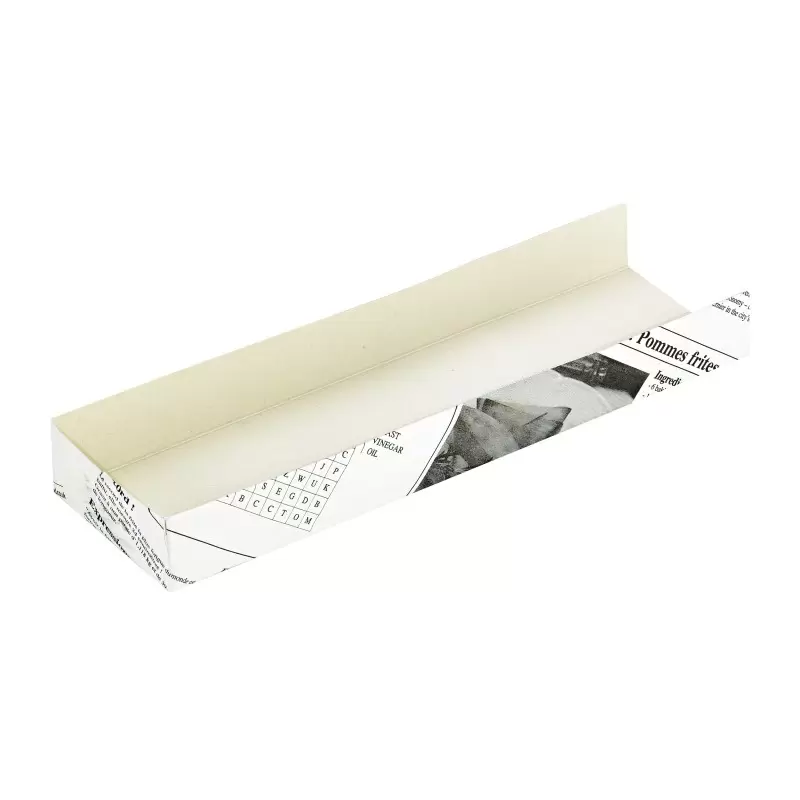PacknWood Hot Dog Holder Tray With Newspaper Print - 7 x 1.5 x 0.7'' - 1000 pcs PacknWood Hot Dog Holder Tray With Newspaper Print - 7 x 1.5 x 0.7'' - 1000 pcs