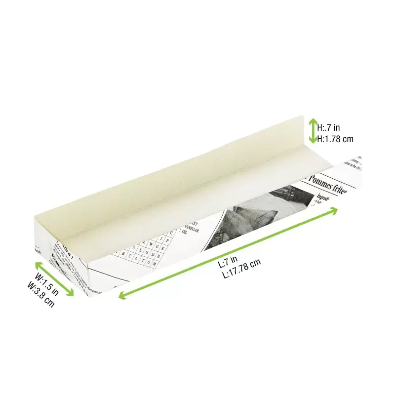 PacknWood Hot Dog Holder Tray With Newspaper Print - 7 x 1.5 x 0.7'' - 1000 pcs PacknWood Hot Dog Holder Tray With Newspaper Print - 7 x 1.5 x 0.7'' - 1000 pcs