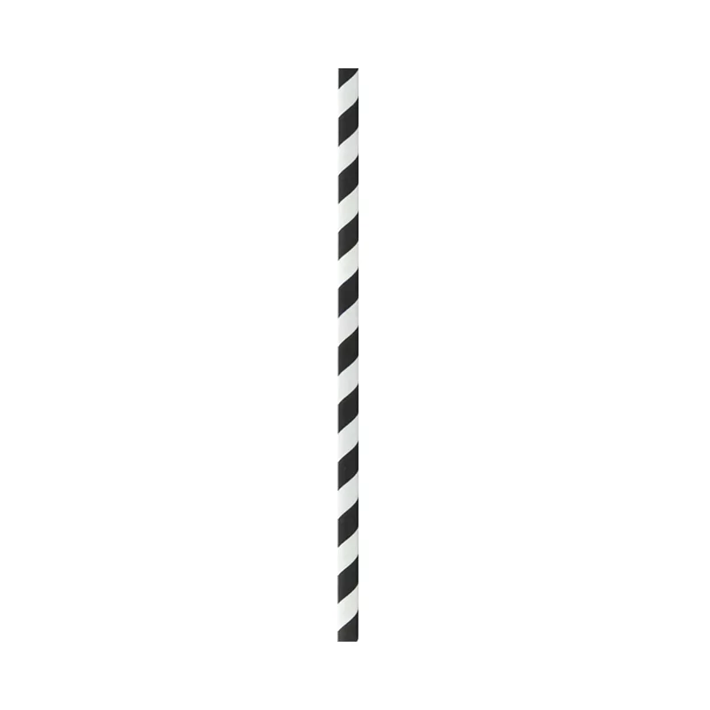 PacknWood Black Striped Cocktail Paper Straws Wrapped - Diam.0.2'' L: 5.7'' - 3000 pcs PacknWood Black Striped Cocktail Paper Straws Wrapped - Diam.0.2'' L: 5.7'' - 3000 pcs