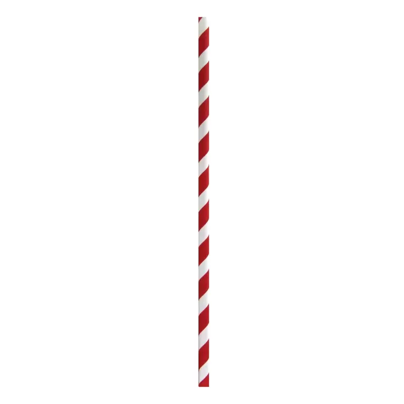 PacknWood Durable Red & White Striped Cocktail Paper Straws - Unwrapped - Diam.0.2'' H:5.7'' - 3000 pcs PacknWood Durable Red & White Striped Cocktail Paper Straws - Unwrapped - Diam.0.2'' H:5.7'' - 3000 pcs