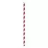 PacknWood Durable Red & White Striped Cocktail Paper Straws - Unwrapped - Diam.0.2'' H:5.7'' - 3000 pcs