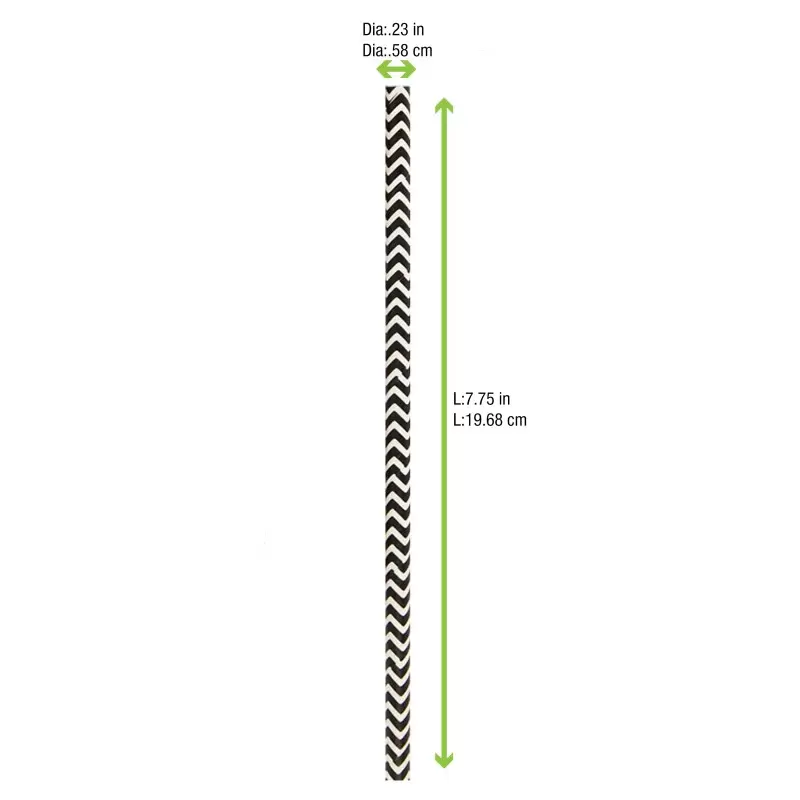 PacknWood Durable Black & White Design Paper Straws - Unwrapped - Diam.0.2'' L:7.75'' - 3000 pcs PacknWood Durable Black & White Design Paper Straws - Unwrapped - Diam.0.2'' L:7.75'' - 3000 pcs