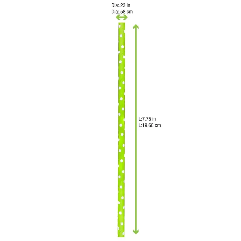 PacknWood Durable Lime Green & White Paper Straws - Unwrapped - L:7.75'' - 3000 pcs PacknWood Durable Lime Green & White Paper Straws - Unwrapped - L:7.75'' - 3000 pcs