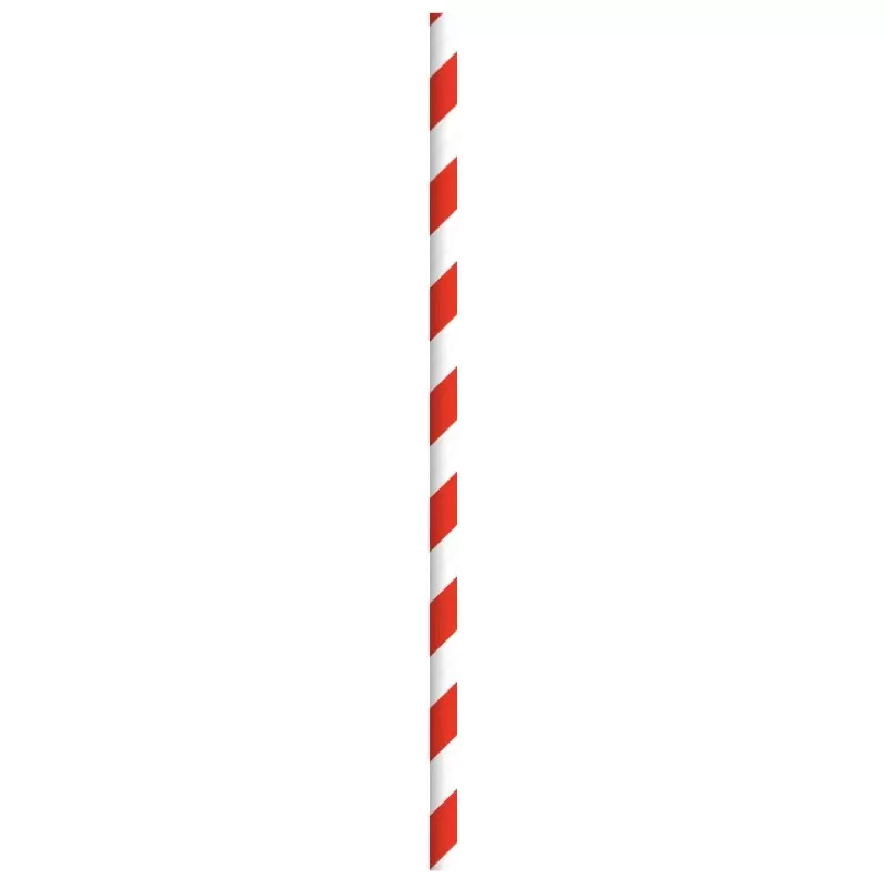 PacknWood Durable Red & White Striped Paper Straws - Unwrapped - Diam.0.2'' L:7.75'' - 3000 pcs PacknWood Durable Red & White Striped Paper Straws - Unwrapped - Diam.0.2'' L:7.75'' - 3000 pcs