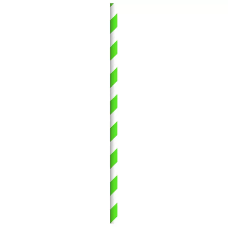 PacknWood Green Striped Paper Straws Wrapped - Diam.0.2'' L: 8.3'' - 6000 pcs PacknWood Green Striped Paper Straws Wrapped - Diam.0.2'' L: 8.3'' - 6000 pcs